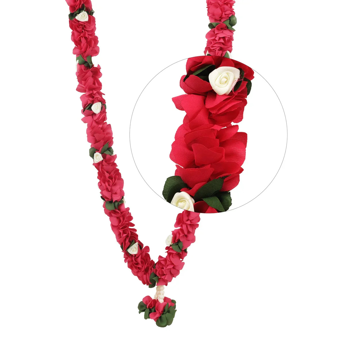 Cloth Mala - 22 Inches | Artificial Flower Mala/ Satin Mala for Photo Frame - Image 6