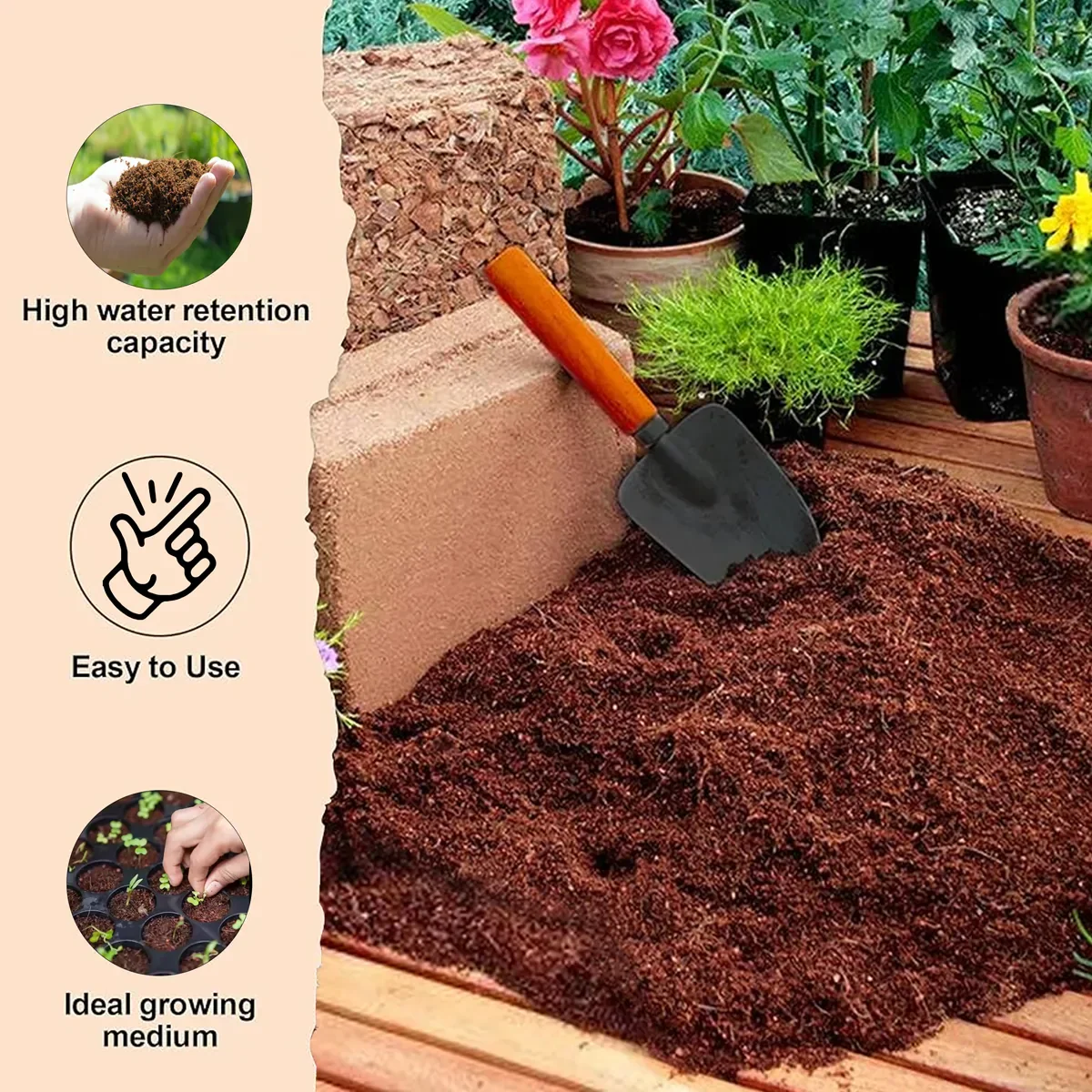 Coco Peat - 4 x 11 Inches | Co Co Peat Block/ Coco Coir Peat for Plants/ 5 Kgs Approx - Image 6