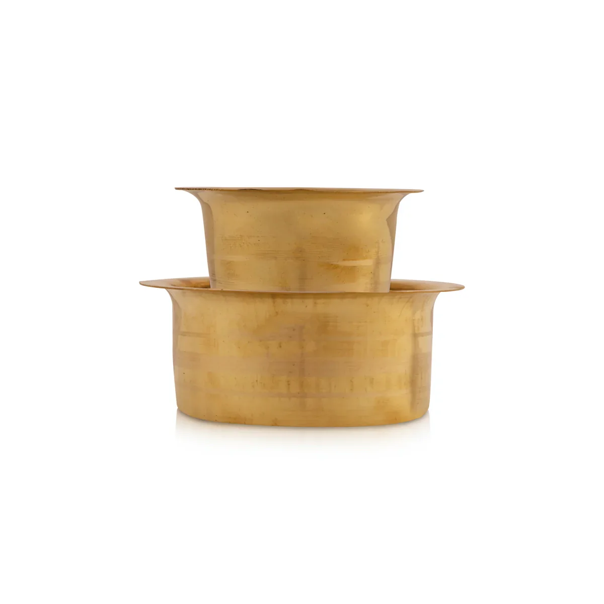 Coffee Dabara Set - 3 x 3.5 Inches | Brass Dabara Set/ Davara Set for Home/ 145 Gms Approx - Image 3
