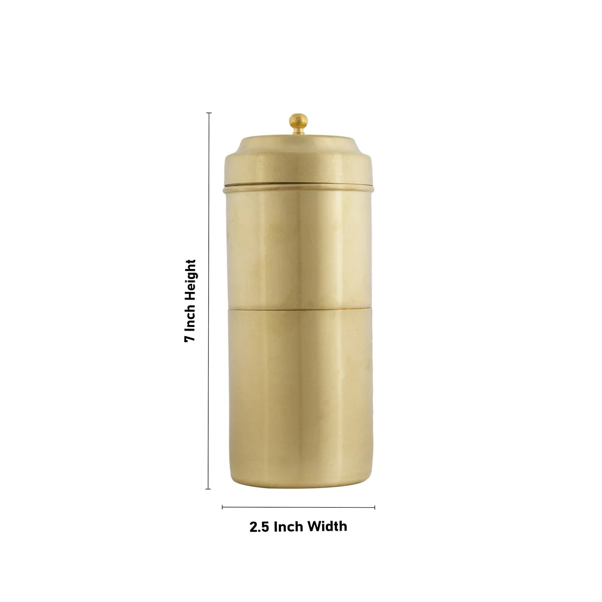 Filter Coffee Maker - 7 x 2.5 Inches | Brass Mat Polish Coffee Vessel/ Coffee Filter for Home/ 310 Gms Approx - Image 2
