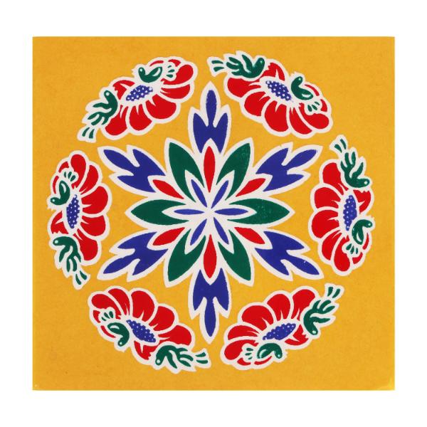Rangoli Sticker - 4 x 4 Inches | Muggulu Sticker/ Colour Rangoli Sticker for Floor/ Assorted Design - Image 2