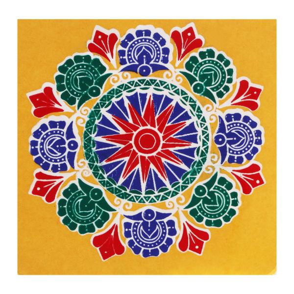 Rangoli Sticker - 4 x 4 Inches | Muggulu Sticker/ Colour Rangoli Sticker for Floor/ Assorted Design - Image 3