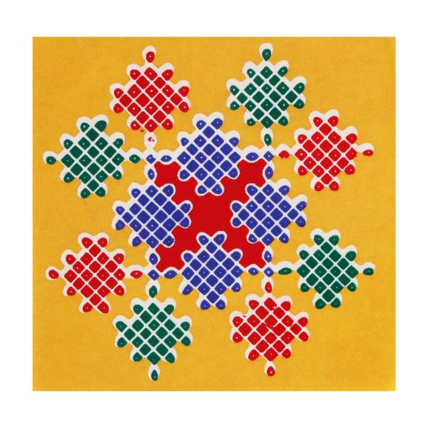 Rangoli Sticker - 4 x 4 Inches | Muggulu Sticker/ Colour Rangoli Sticker for Floor/ Assorted Design - Image 5