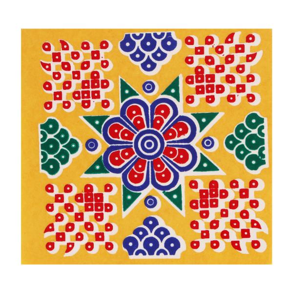 Rangoli Sticker - 4 x 4 Inches | Muggulu Sticker/ Colour Rangoli Sticker for Floor/ Assorted Design - Image 6