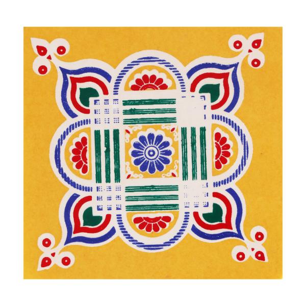 Rangoli Sticker - 4 x 4 Inches | Muggulu Sticker/ Colour Rangoli Sticker for Floor/ Assorted Design - Image 8