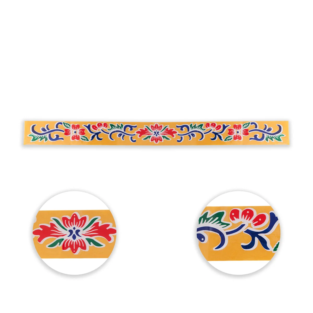 Colour Rangoli Sticker Set - 18 x 3 Inches | 4 Pcs/ Kolam Stickers/ Muggulu Stickers for Floor Decor - Image 3