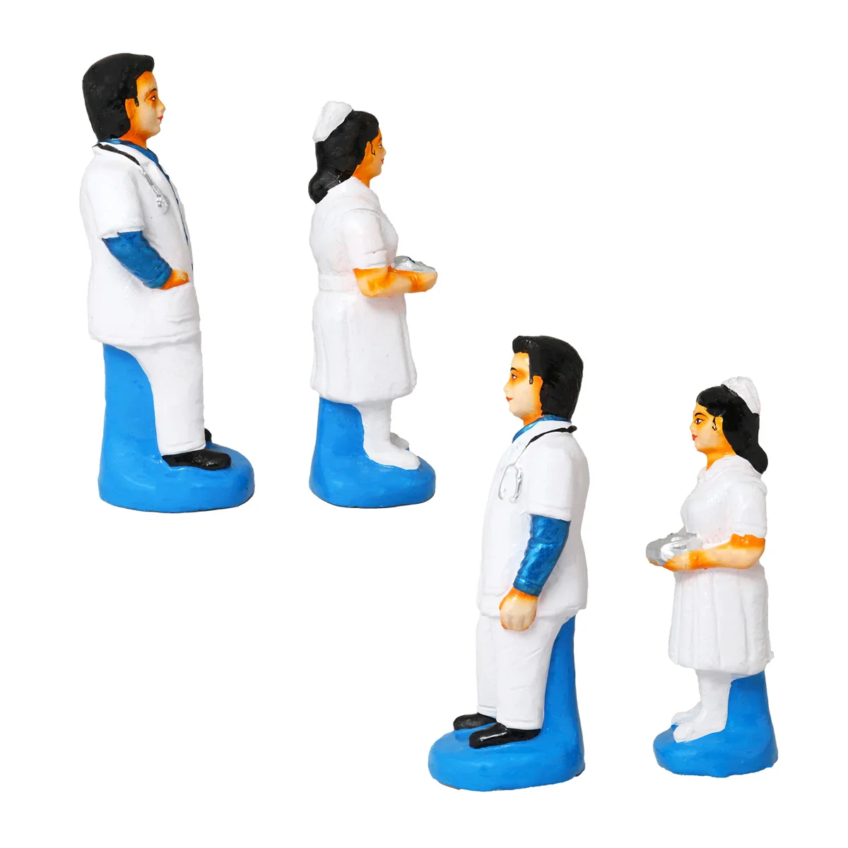 Community Helpers Clay Golu Bommai Set - 9 x 4 Inches | Giri Golu Doll/ Navaratri Golu Bomma/Gombe/Bommai - Image 7