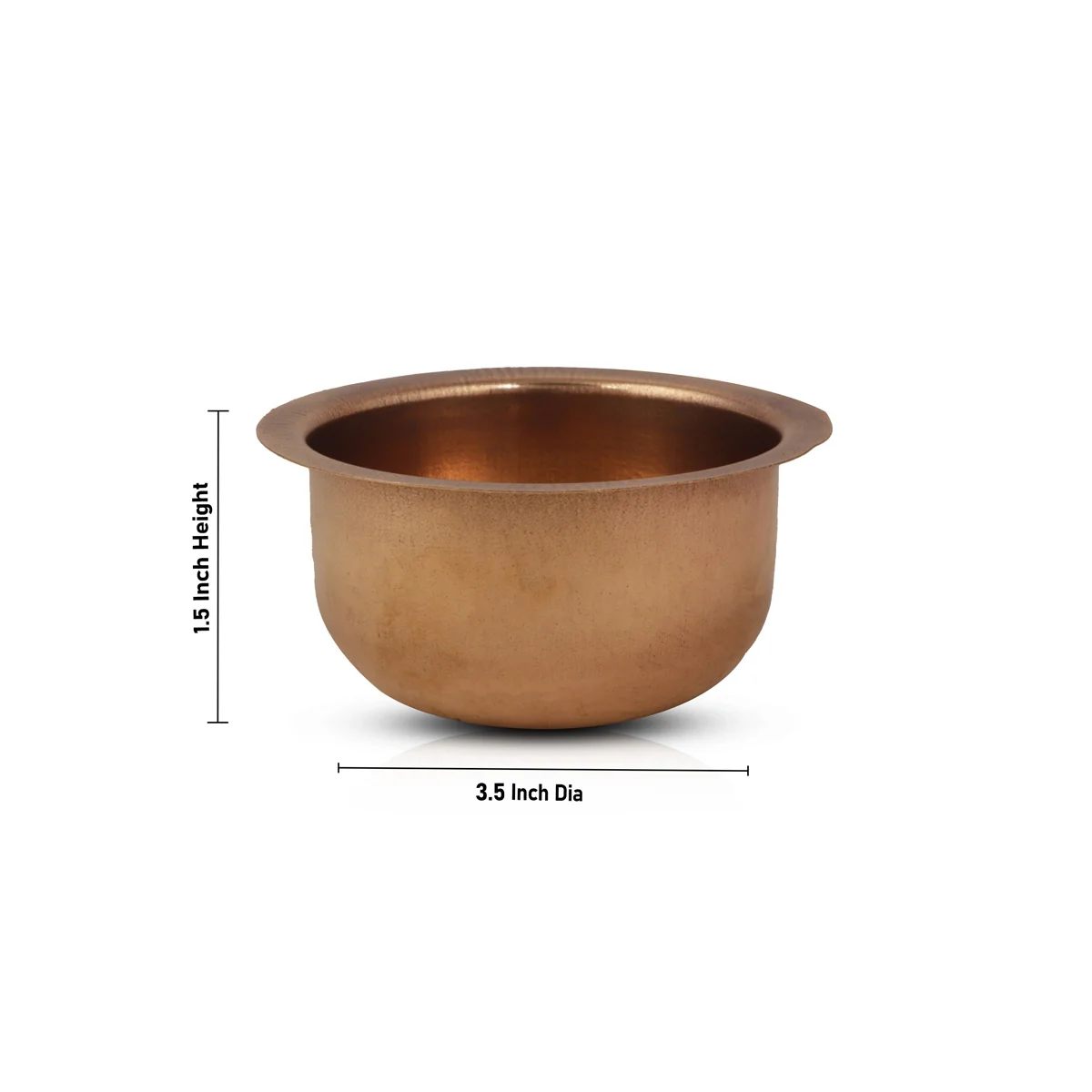 Copper Bowl - 1.5 x 3.5 Inches | Puna Cup/ Copper Cup for Pooja/ 40 Gms Approx - Image 3
