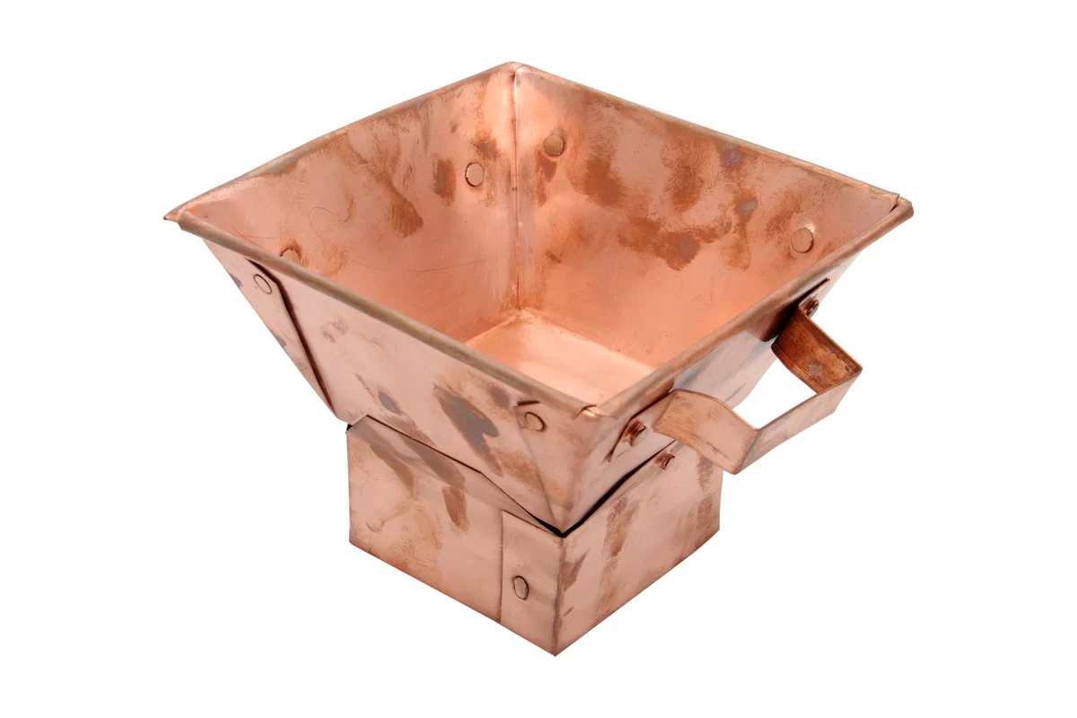 Copper Havan Kund with Stand - 6.25 x 6.25 Inches | Agnihotra/ Yagna Kund for Pooja/ 385 Gms Approx - Image 3