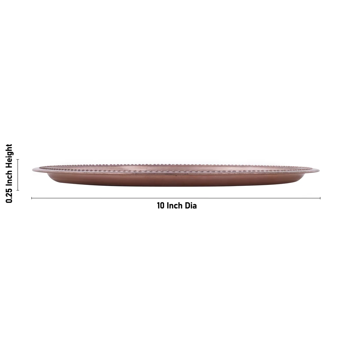Copper Plate - 0.25 x 10 Inches | Pooja Thali Plate/ Pooja Plate for Home - Image 3