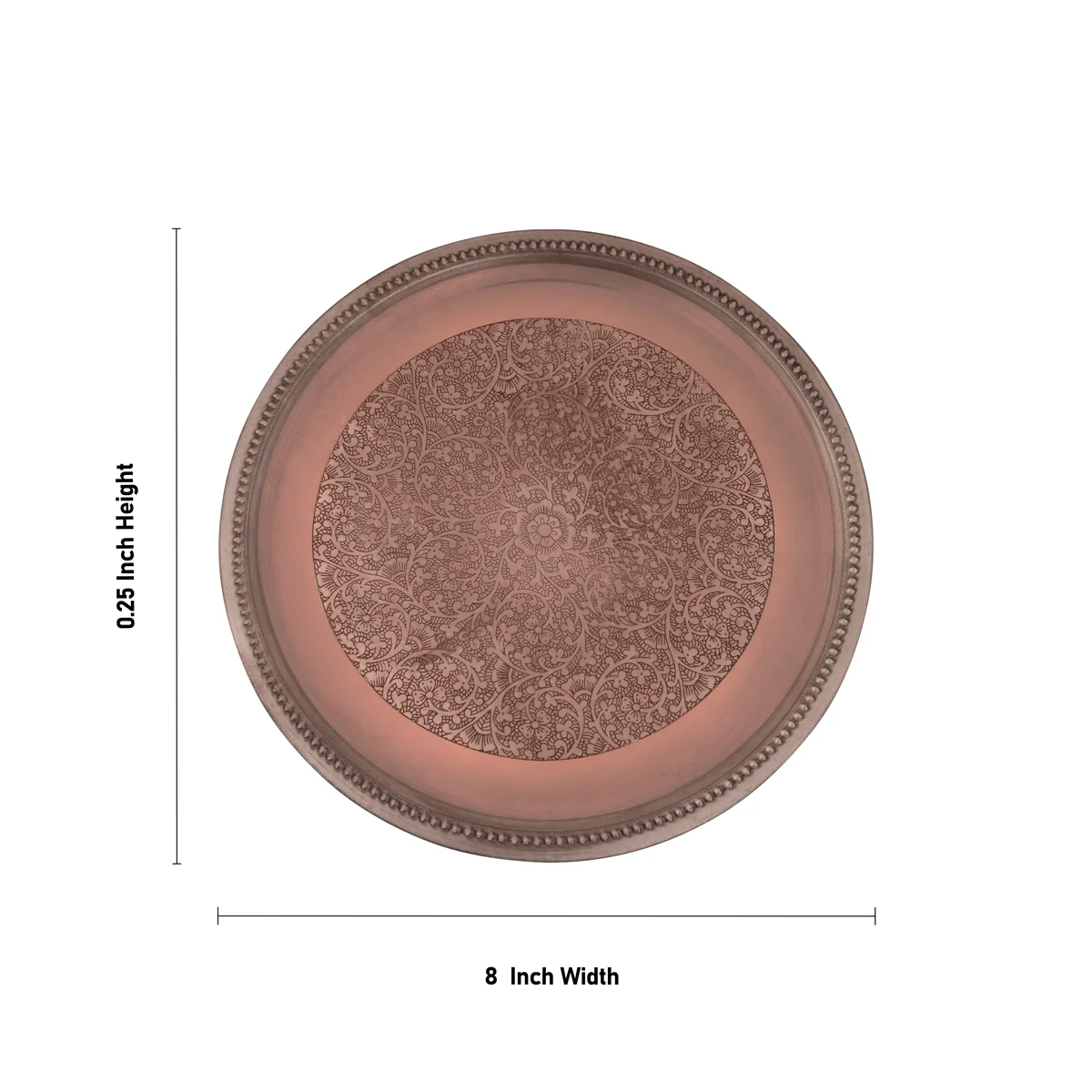 Copper Plate - 0.25 x 8 Inches | Pooja Thali Plate/ Pooja Plate for Home - Image 3
