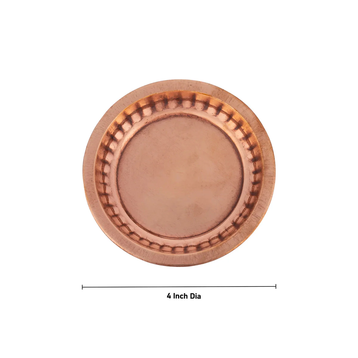 Copper Plate - 0.5 x 4 Inches | Small Plate/ Pooja Thali Plate/ Sargam Design Pooja Plate for Home - Image 3