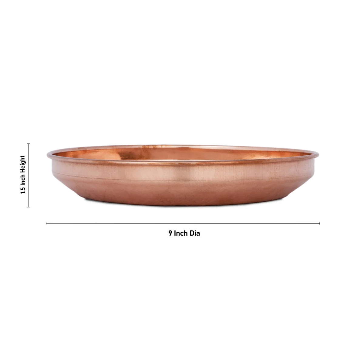 Copper Plate - 1.5 x 9 Inches | Small Plate/ Pooja Thali Plate/ Hariwana Design Pooja Plate for Home - Image 2