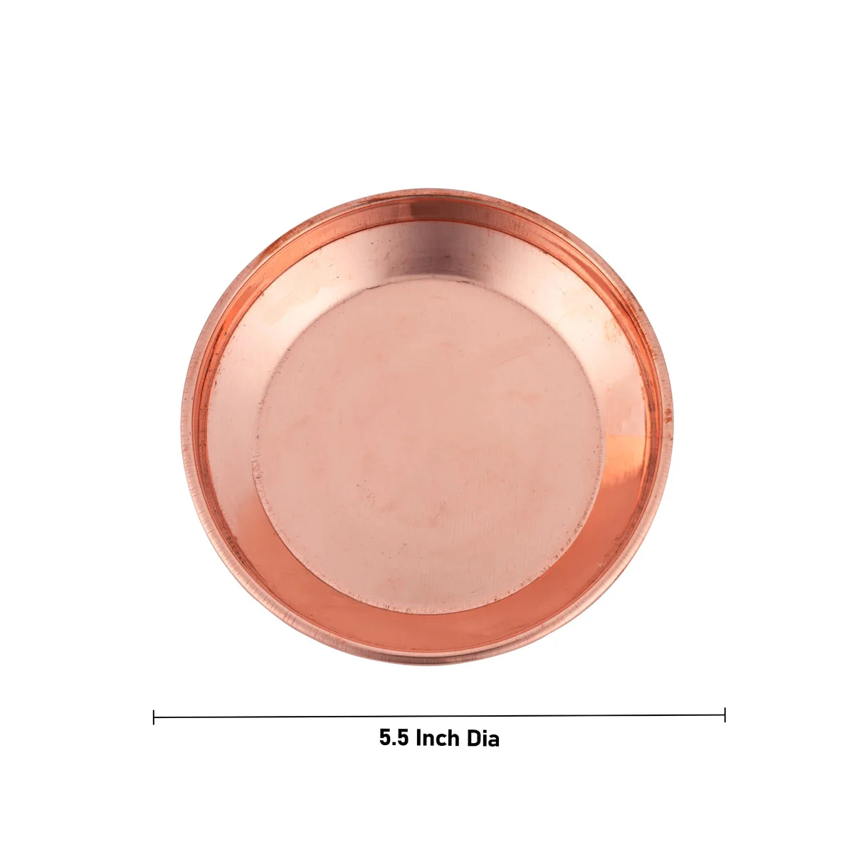 Copper Plate - 1 x 5.5 Inches | Small Plate/ Pooja Thali Plate/ Hariwana Design Pooja Plate for Home - Image 3