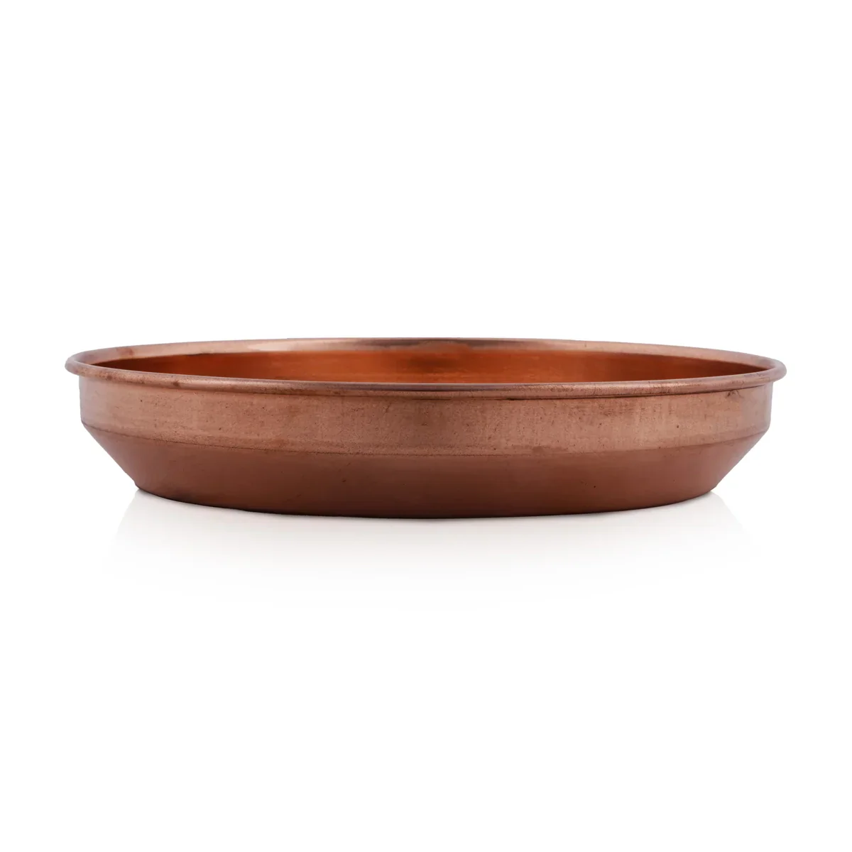 Copper Plate - 2 x 7.5 Inches | Hariwana Plate/ Pooja Plate/ Thali Plate for Home/ 210 Gms Approx - Image 2