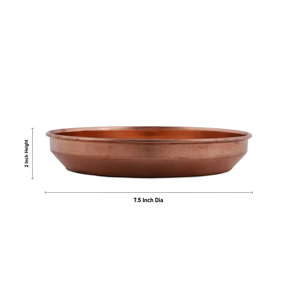 Copper Plate - 2 x 7.5 Inches | Hariwana Plate/ Pooja Plate/ Thali Plate for Home/ 210 Gms Approx - Image 5