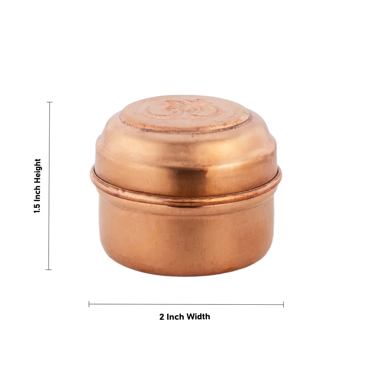 Copper Storage Box - 1.5 x 2 Inches | Copper Tiffin Box/ Copper Masala Box for Home/ 20 Gms Approx - Image 3