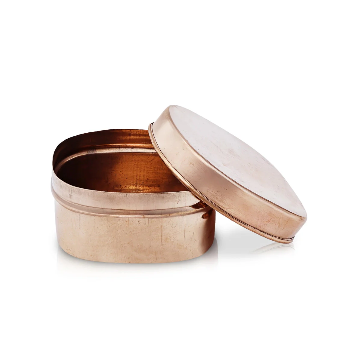 Copper Storage Box - 1.5 x 3 Inches | Copper Tiffin Box/ Square Tiffin Box/ Masala Box for Home/ 100 Gms Approx - Image 2
