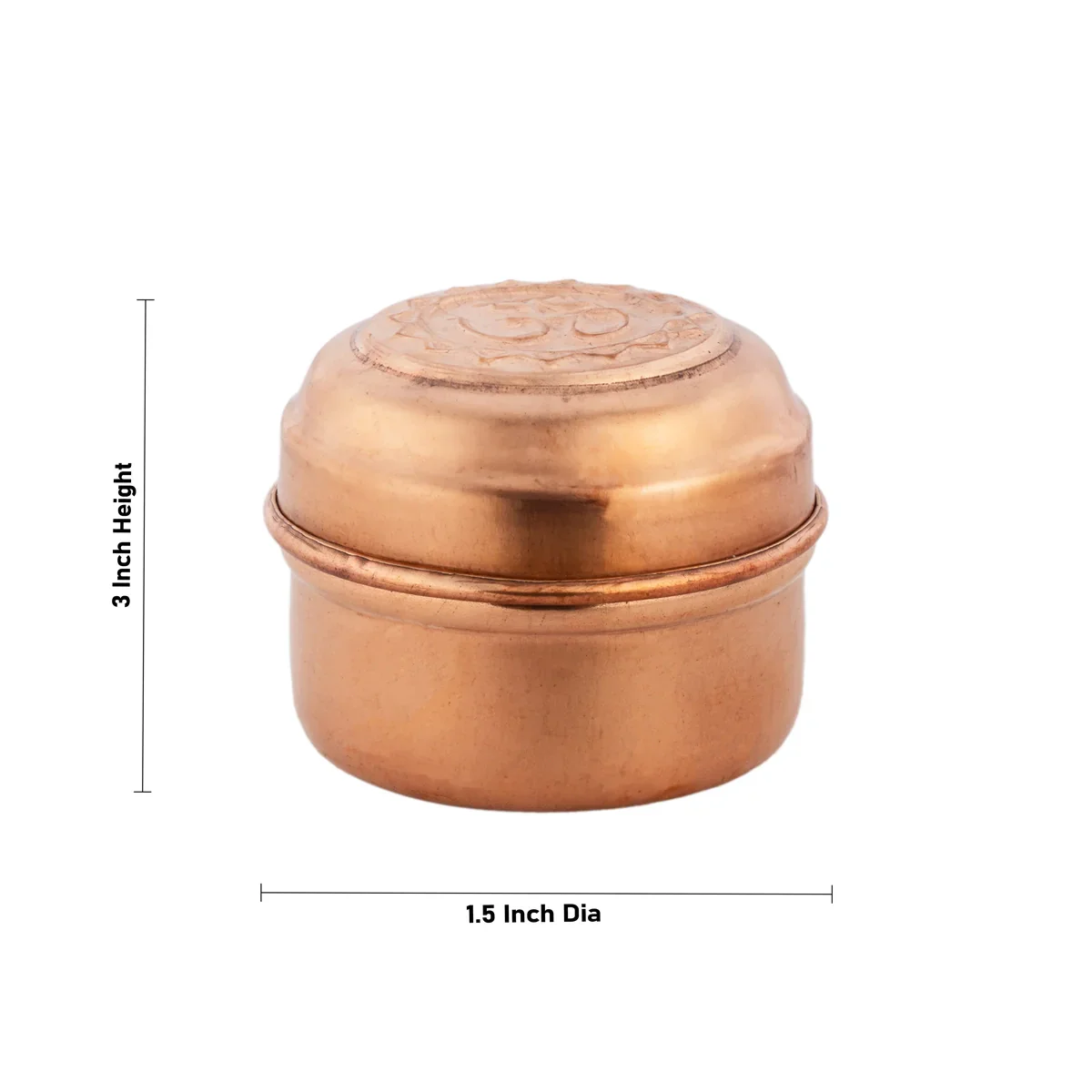 Copper Storage Box - 1 x 1.5 Inches | Copper Tiffin Box/ Copper Masala Box for Home/ 15 Gms Approx - Image 4