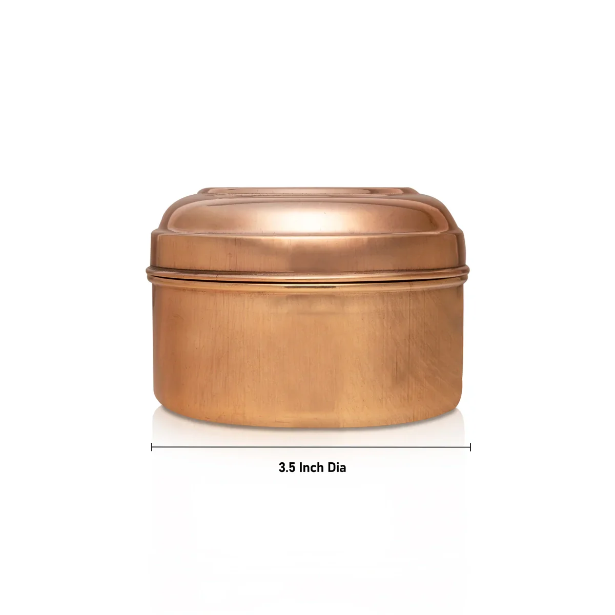 Copper Storage Box - 3.5 Inches | Copper Tiffin Box/ Copper Masala Box for Home/ 110 Gms Approx - Image 4