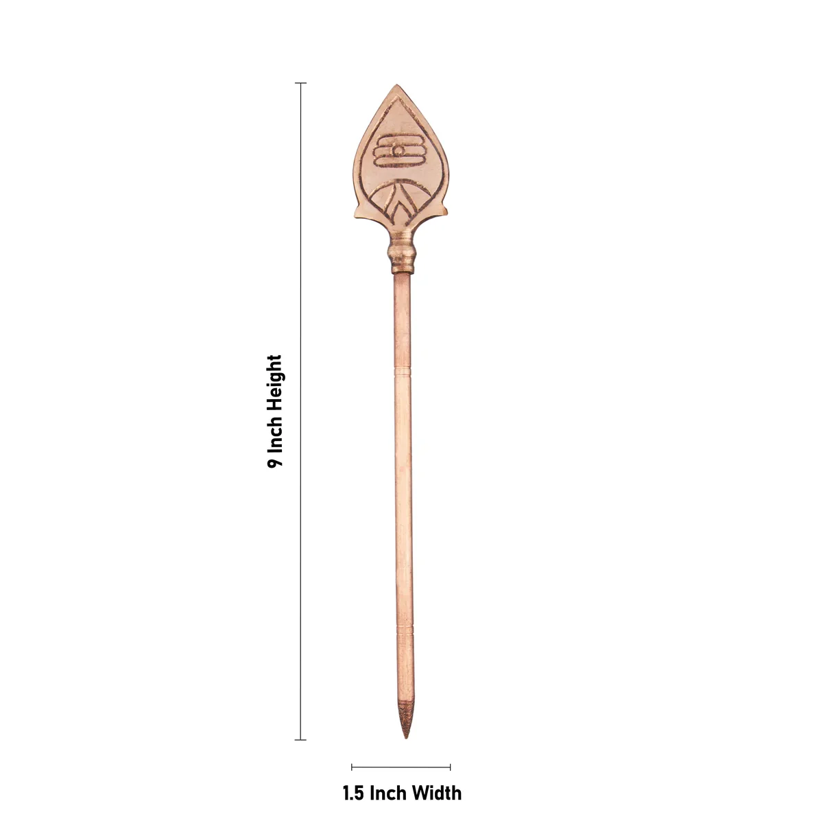 Copper Vel - 9 x 1.5 Inches | Murugan Vel/ Murugan Astra for Pooja/ 110 Gms Approx - Image 4