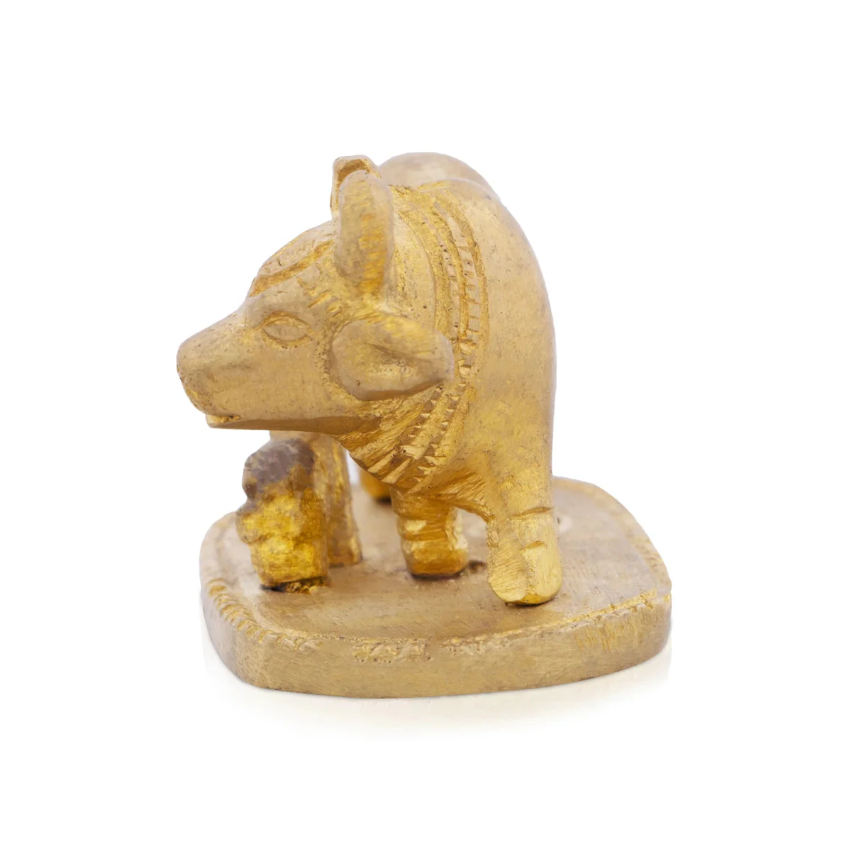 Cow With Calf Idol With Base - 1.5 x 1.75 Inches | Kamadhenu Statue/ Brass Idol for Pooja - Image 2