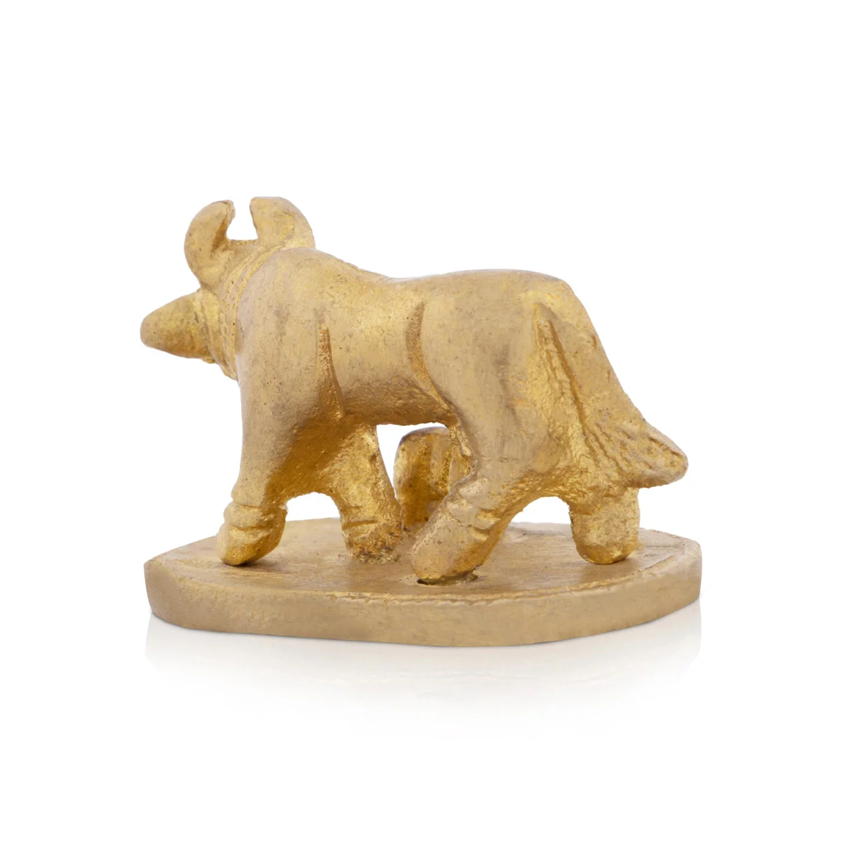 Cow With Calf Idol With Base - 1.5 x 1.75 Inches | Kamadhenu Statue/ Brass Idol for Pooja - Image 5