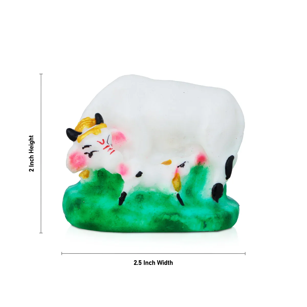 Cow And Calf Idol - 2 x 2.5 Inches | Resin Statue/ Kamadhenu Statue for Pooja - Image 5