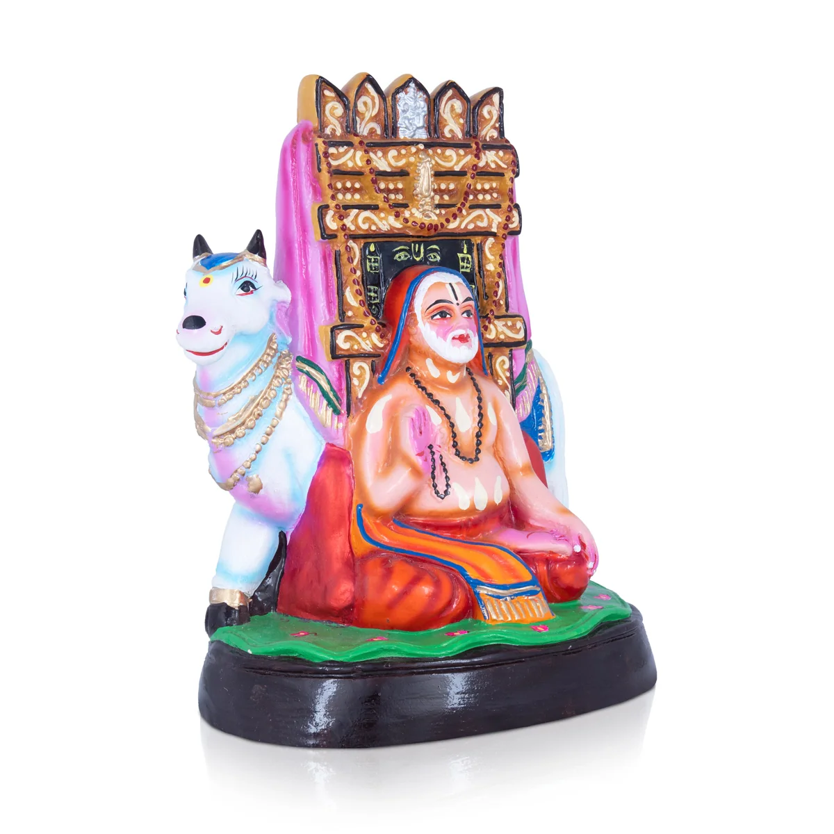 Cow Ragavendra Paper Mache Golu Bommai - 12 x 10 Inches | Giri Golu Doll/ Navaratri Golu Bomma/Gombe/Bommai - Image 3