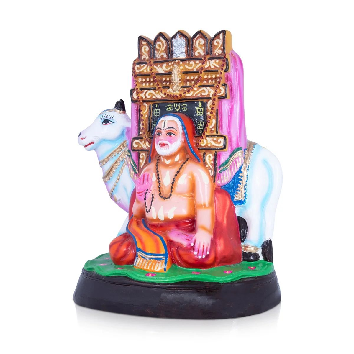 Cow Ragavendra Paper Mache Golu Bommai - 12 x 10 Inches | Giri Golu Doll/ Navaratri Golu Bomma/Gombe/Bommai - Image 4