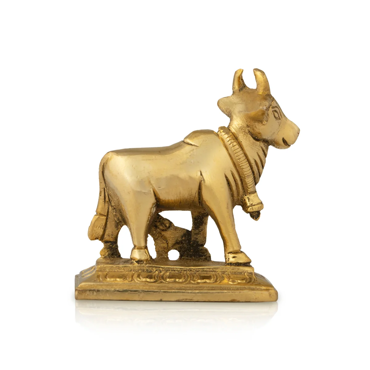 Cow With Calf Idol - 2 x 2 Inches | Brass Idol/ Cow Calf Statue for Home - Image 2