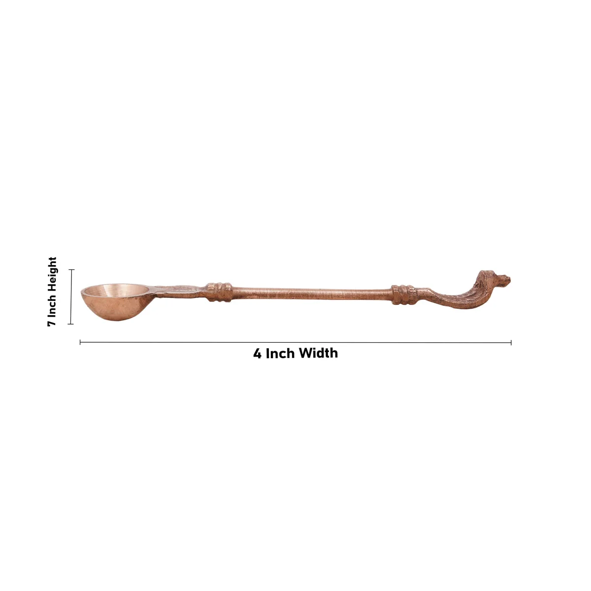 Achmani - 7 x 4 Inches | Nagam Handle Uddharani/ Pali Spoon/Copper Achmani for Pooja/ 100 Gms Approx - Image 4