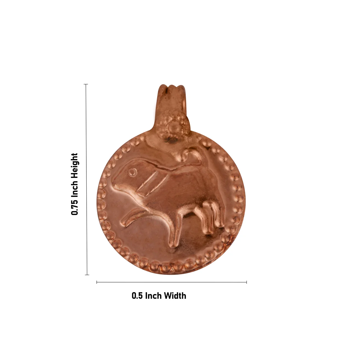 Copper Pendant - 0.75 x 0.5 Inch | Copper Dollar/ Naai Kasu Design Locket for Children & Evil Eye Protection - Image 3