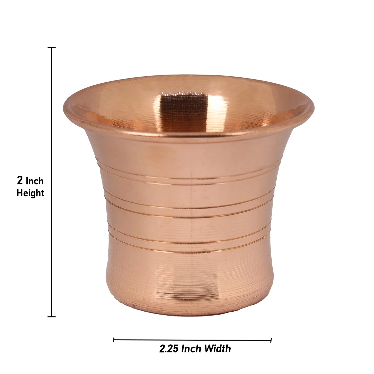 Pancha Patra - 2 x 2.25 Inches | Copper Panchapatra/ Panchamurt for Pooja/ 40 Gms Approx - Image 2