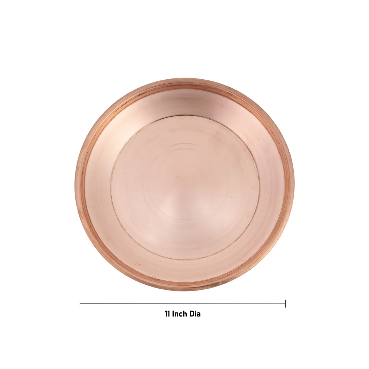 Copper Plate - 11 Inches | Pooja Thali / Round Puja Plate/  Decorative Plate For Pooja Offering - Image 3