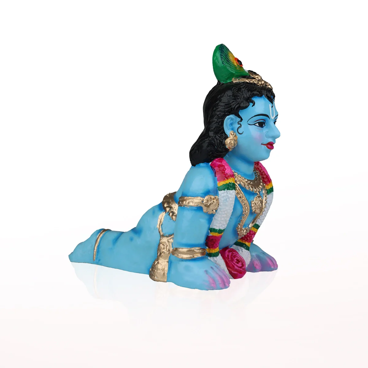 Crawling Krishna Clay Golu Bommai - 10 x 6 Inches | Giri Golu Doll/ Navaratri Golu Bomma/ Gombe/ Bommai - Image 3