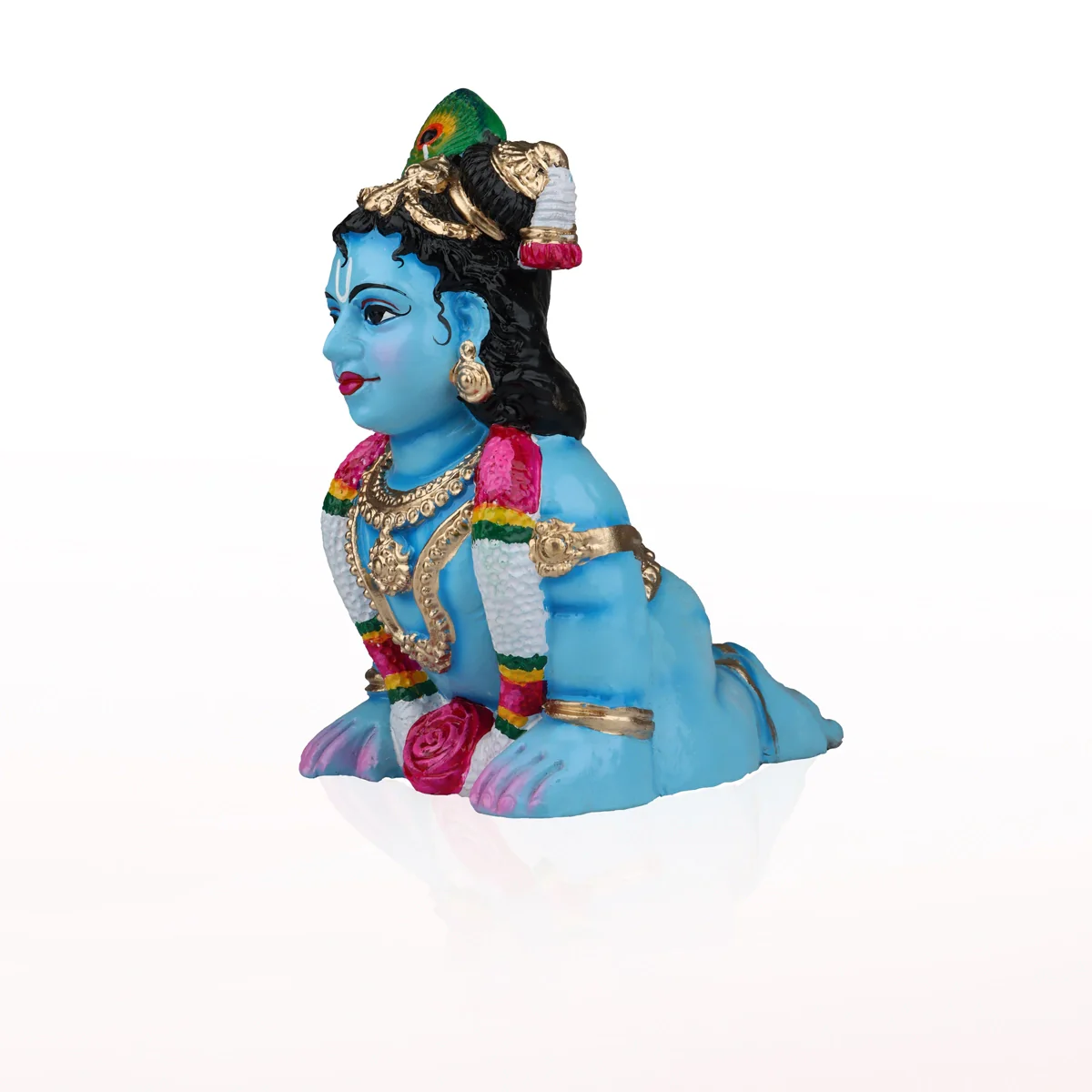 Crawling Krishna Clay Golu Bommai - 10 x 6 Inches | Giri Golu Doll/ Navaratri Golu Bomma/ Gombe/ Bommai - Image 5