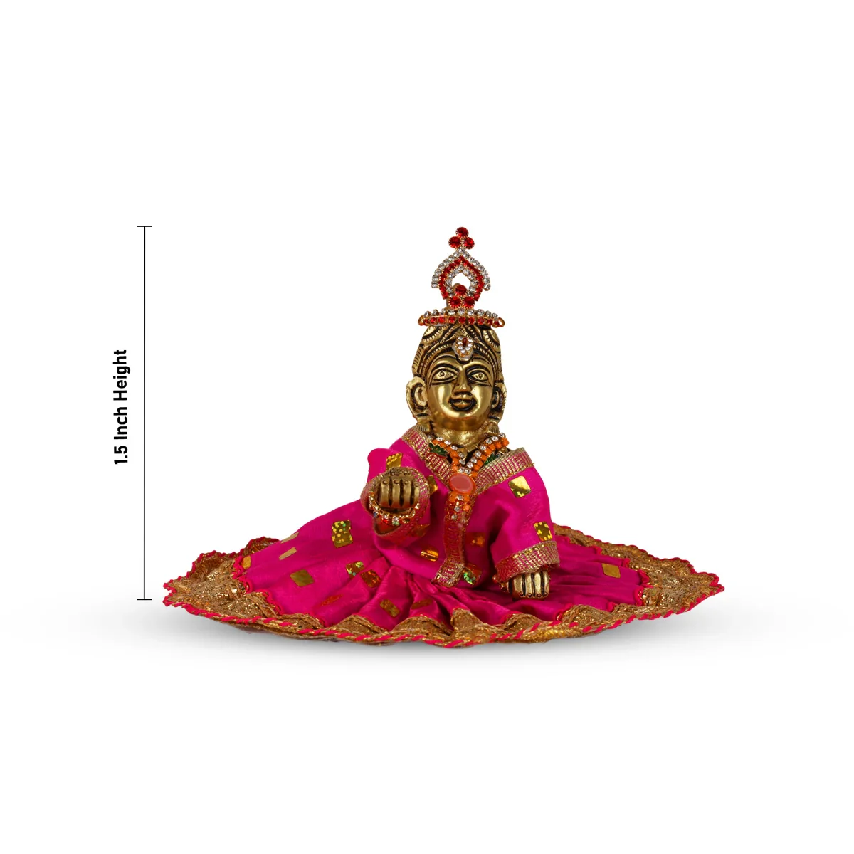 Crawling Krishna - 1.5 Inches | Little Krishna Statue/ Brass Idol/ Little Krishna Murti for Pooja - Image 6