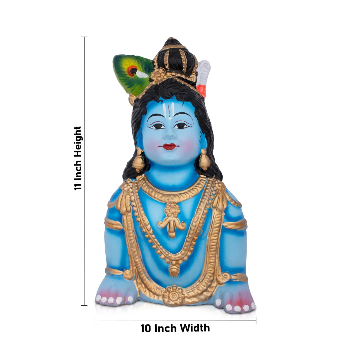 Crawling Krishna Murti - 11 x 10 Inches | Clay Doll/ Giri Golu Doll/ Janmashtami Decoration - Image 5