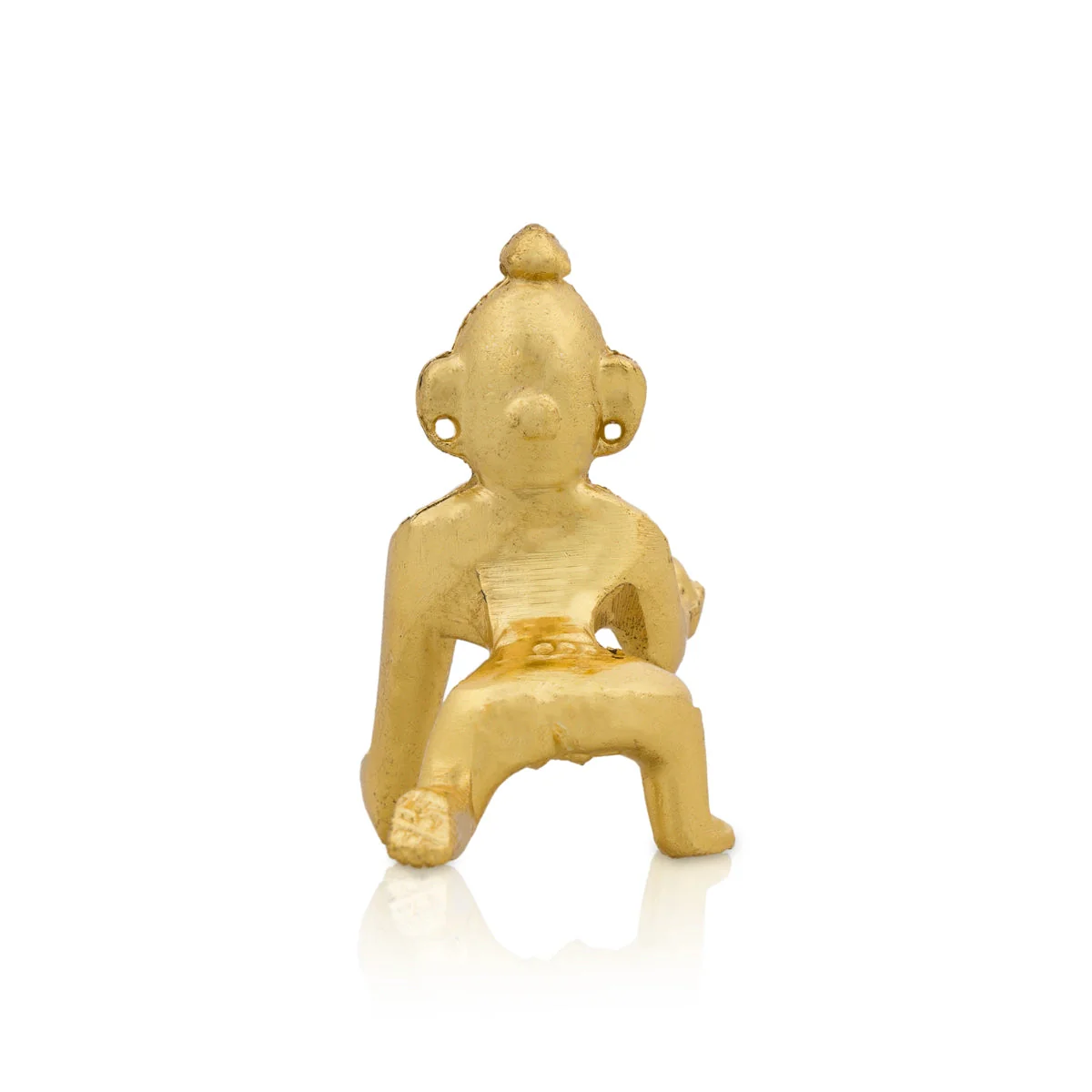 Crawling Krishna Statue - 2 x 1.5 Inches | Brass Idol/ Gold Polish Laddu Gopal Murti for Pooja - Image 4