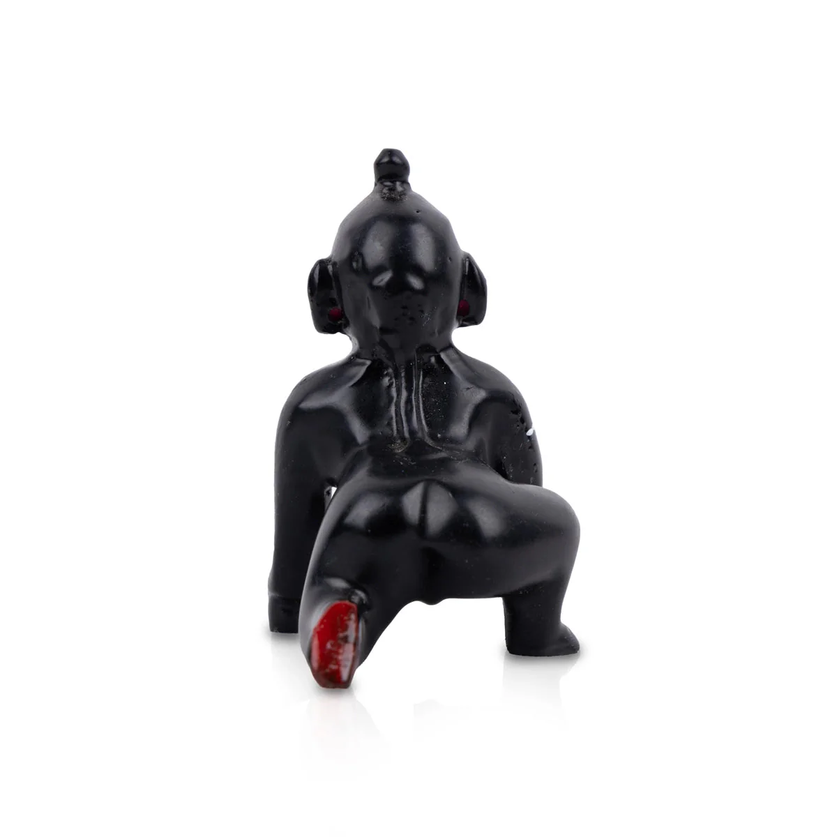Crawling Krishna Statue - 3 x 2.75 Inches | Brass Idol/ Painted Laddu Gopal Murti for Pooja - Image 4