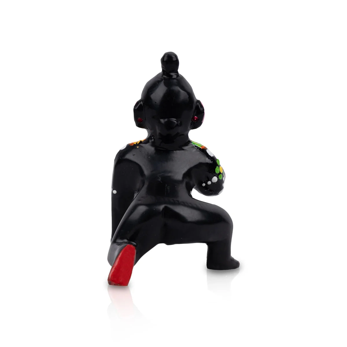 Crawling Krishna Statue - 4 x 3 Inches | Antique Brass Idol/ Painted Laddu Gopal Murti for Pooja - Image 4
