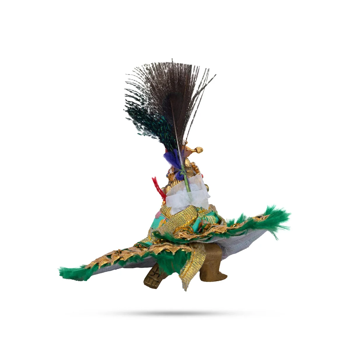 Crawling Krishna With Decoration - 4 x 3.5 Inches | Brass Krishna Idol/ Krishna Alangaram for Pooja - Image 3
