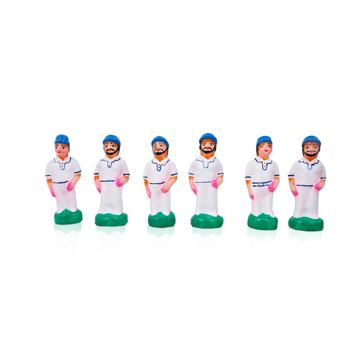 Cricket Clay Golu Bommai Set - 6 x 2 Inches | Giri Golu Doll/ Navaratri Golu Bomma/Gombe/Bommai - Image 11