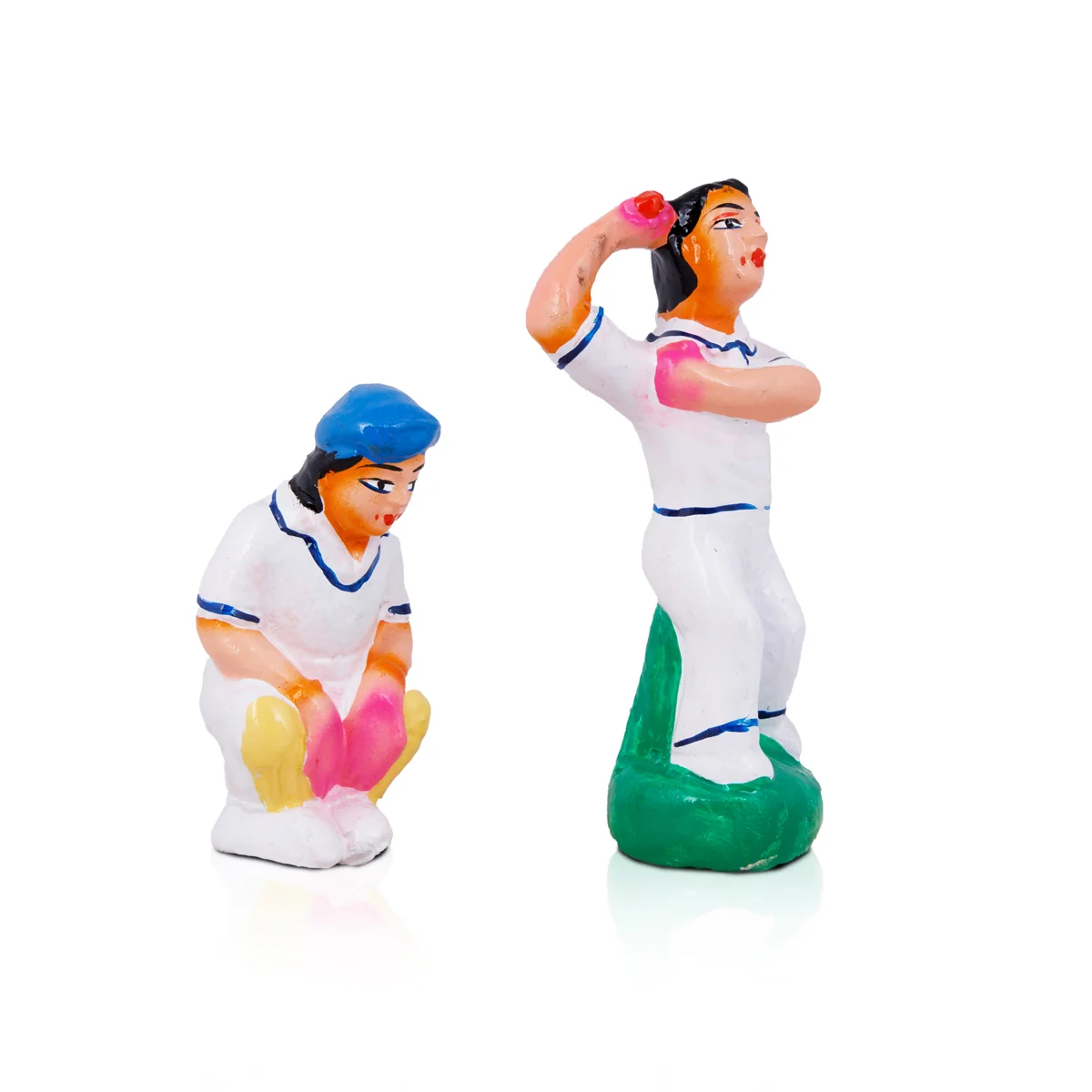 Cricket Clay Golu Bommai Set - 6 x 2 Inches | Giri Golu Doll/ Navaratri Golu Bomma/Gombe/Bommai - Image 12