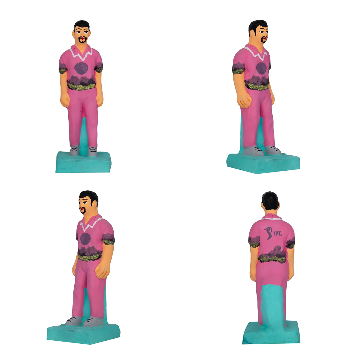 Cricket Game Clay Golu Bommai Set - 7 x 2.5 Inches | Giri Golu Doll/ Navaratri Golu Bomma/ Gombe/ Bommai - Image 10