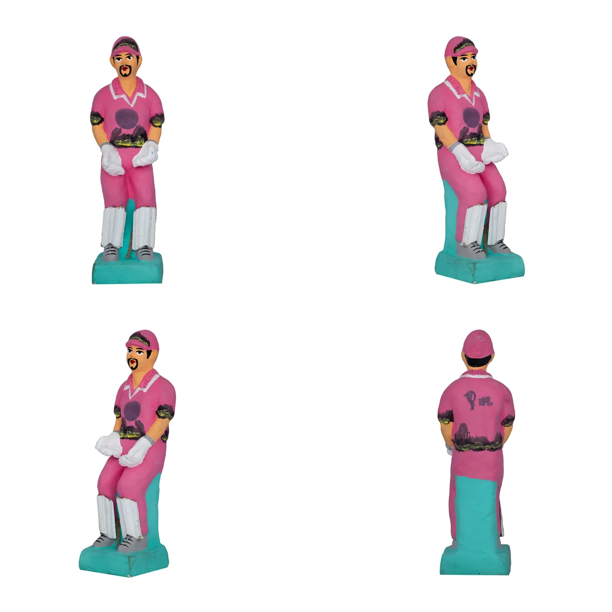 Cricket Game Clay Golu Bommai Set - 7 x 2.5 Inches | Giri Golu Doll/ Navaratri Golu Bomma/ Gombe/ Bommai - Image 4