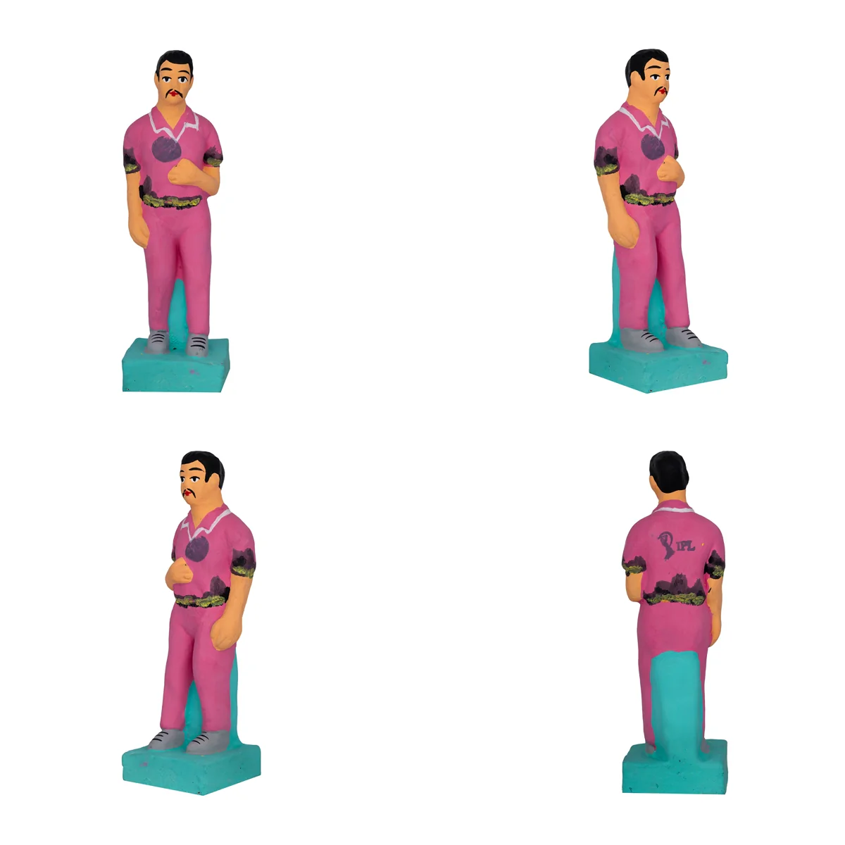 Cricket Game Clay Golu Bommai Set - 7 x 2.5 Inches | Giri Golu Doll/ Navaratri Golu Bomma/ Gombe/ Bommai - Image 8