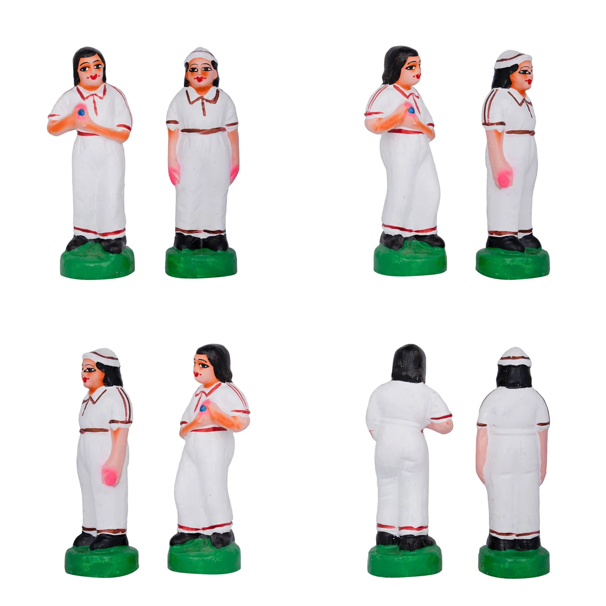 Cricket Clay Golu Bommai Set - 7 x 2.5 Inches | Giri Golu Doll/ Navaratri Golu Bomma/ Gombe/ Bommai - Image 5