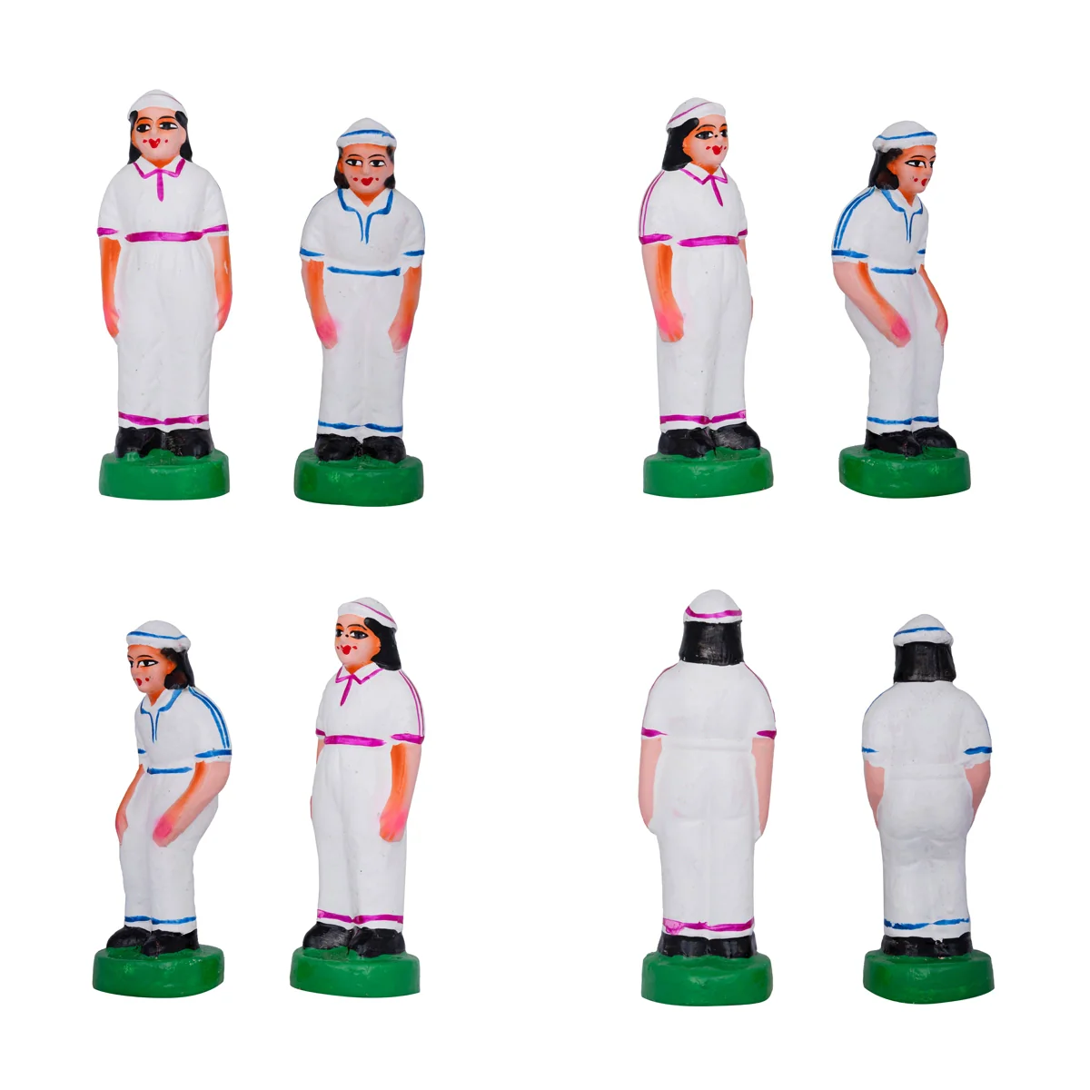 Cricket Clay Golu Bommai Set - 7 x 2.5 Inches | Giri Golu Doll/ Navaratri Golu Bomma/ Gombe/ Bommai - Image 7